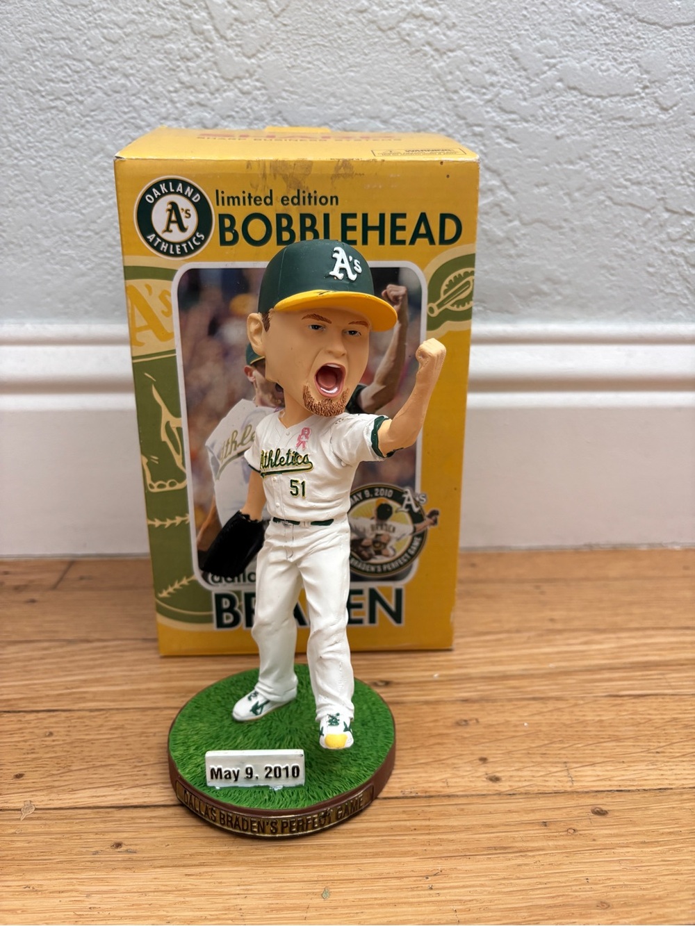 Oakland Athletics A’s Dallas Branden’s Perfect Game Bobblehead 2010 SGA